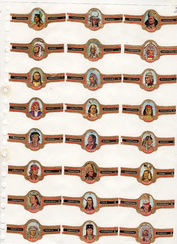 Cogetama  NF  Indianen  zwarte vleugels, Verzenden, Zo goed als nieuw, Sigarenbandjes