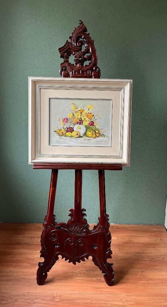 Decoratieve houten schildersezel., Ophalen