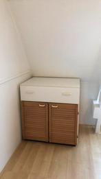 Leuk handig kastje, wit met houten louvre deurtjes, Ophalen, Gebruikt, 50 tot 100 cm, Minder dan 100 cm