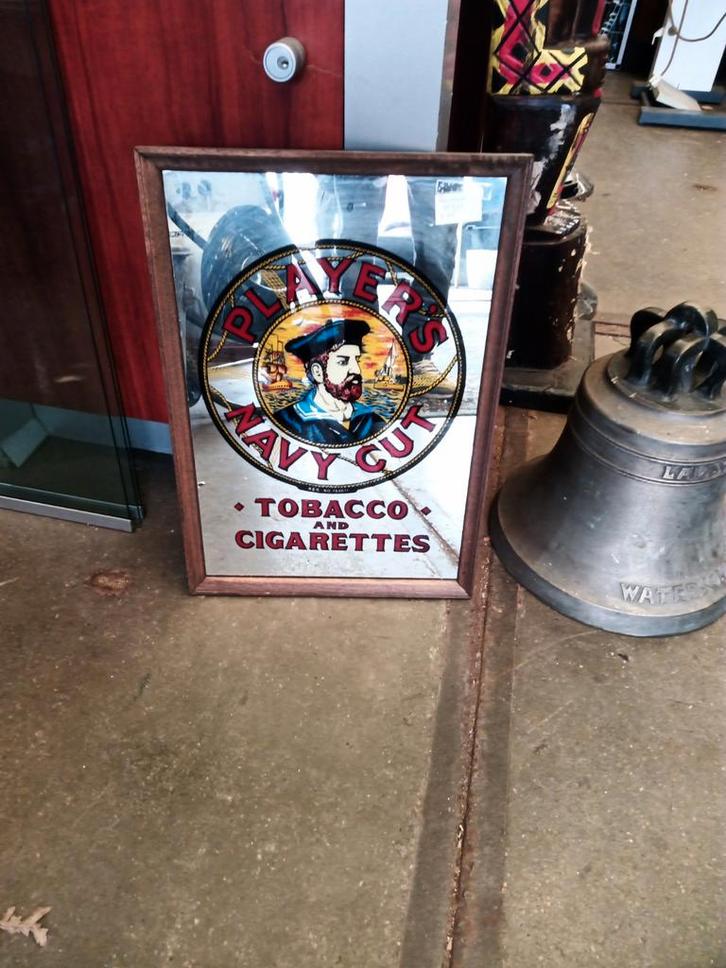Vintage Player's Navy Cut Tabak en Sigaretten Spiegel, Antiek en Kunst, Antiek | Spiegels, Rechthoekig, Ophalen of Verzenden