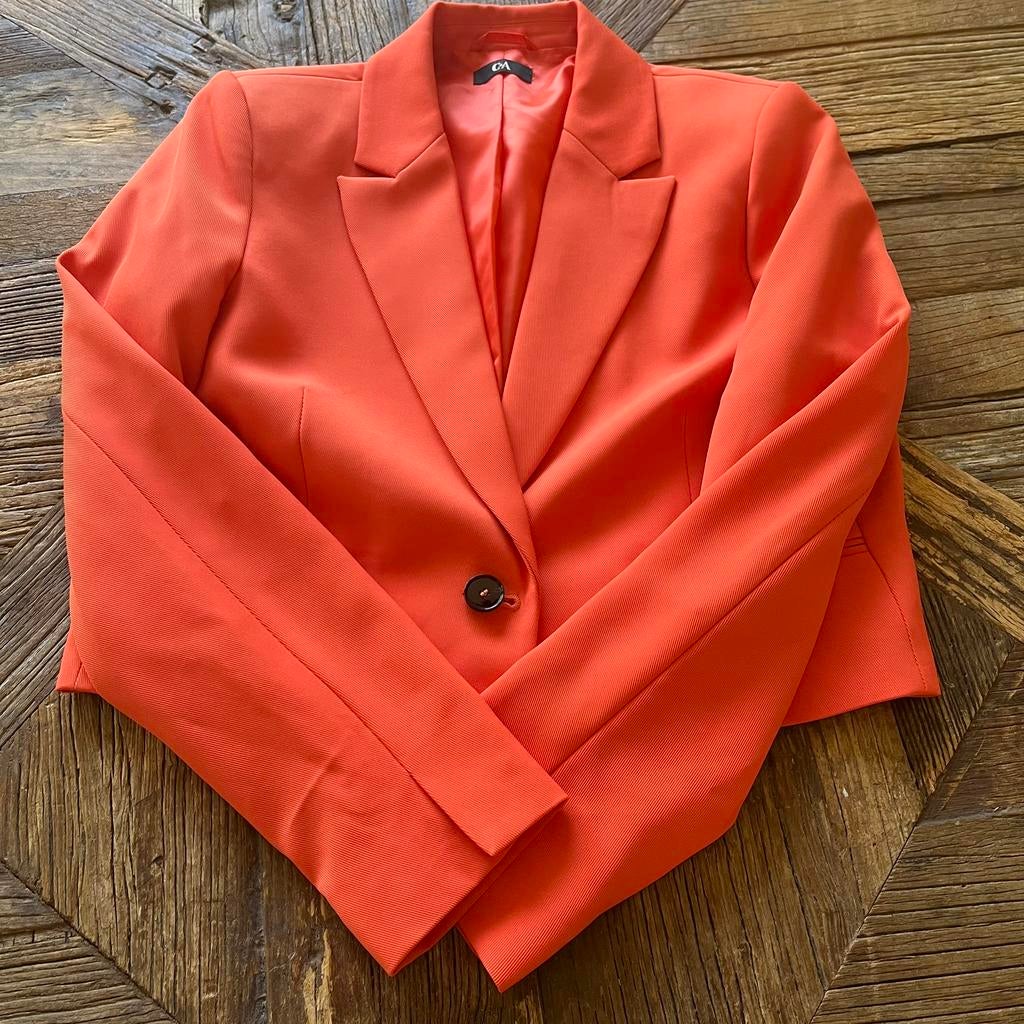 Korte blazer, Maat 38/40 (M), Oranje, Ophalen of Verzenden, Zo goed als nieuw