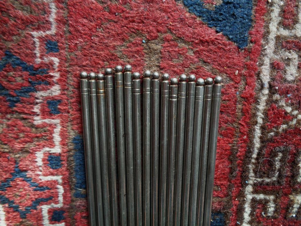 Traploper roeden 16 stuks met de 32 bijbehorende knologen, Huis en Inrichting, Antiek, Gebruikt, 50 tot 100 cm, Overige kleuren