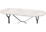 Bistrotafel gietijzer met ovaal marmeren blad 120 x 60 cm, Info@edvonline.nl, Nieuw, Ophalen of Verzenden, EDV Online BV