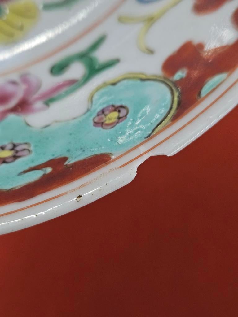 Antieke Chinese schaal bord Chinees porselein famille rose, Antiek en Kunst, Antiek | Wandborden en Tegels, Ophalen of Verzenden