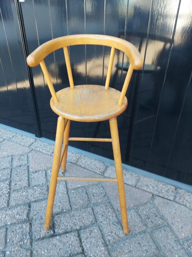 Houten peuterstoel hoge kinderstoel kinderkruk, 1 kruk, Ophalen of Verzenden, 60 tot 90 cm