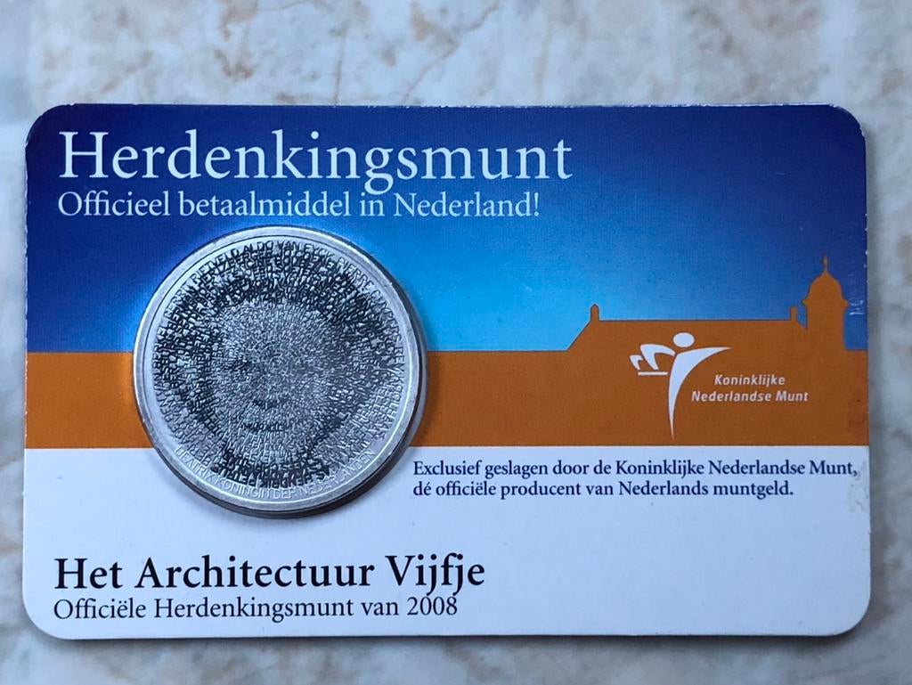 Het Architectuur Vijfje, Verzenden, Koningin Beatrix, Euro's, Losse munt