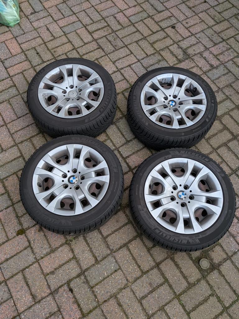 4 Michelin Alpin 6 winterbanden met velgen en TPMS, Ophalen, Gebruikt, Banden en Velgen, 17 inch