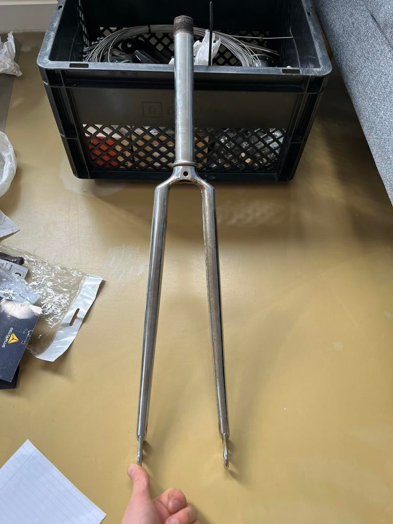 Voorvork 28 inch chrome, Fietsen en Brommers, Fietsonderdelen, Ophalen of Verzenden, Gebruikt, Racefiets, Voorvork