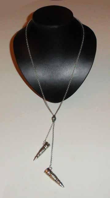 Ketting breipendoppen zilver 835, Met hanger, Ophalen of Verzenden, Zo goed als nieuw, Zilver