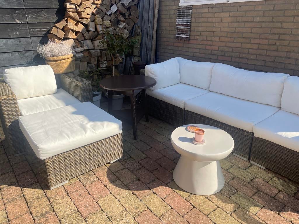 Houten Bistro tafel, plantentafel of bijzettafel, Huis en Inrichting, Tafels | Bijzettafels, Ophalen, Gebruikt, Rond, 55 tot 75 cm