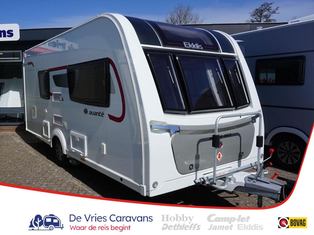 Elddis Avante 462 Mover, Luifel, Fietsenrek, Caravans en Kamperen, Caravans, Standaardzit, Elddis, Tot en met 2, Bedrijf