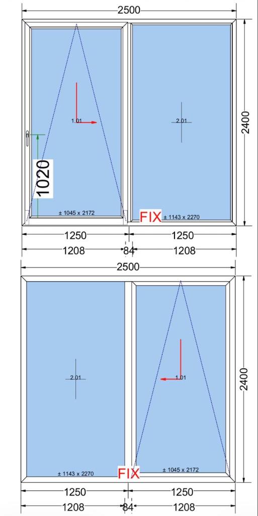 Kunststof schuifpui 2500 x 2400 HR++, Ophalen, Kunststof, 225 cm of meer, Nieuw