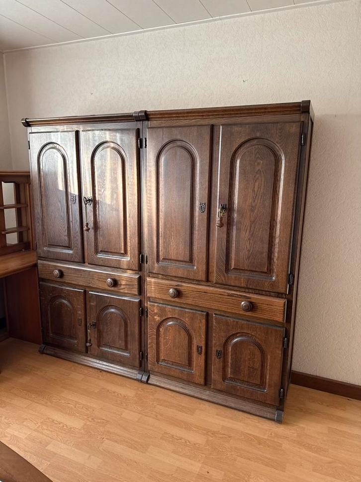 Massief eikenhouten kledingkast/opbergkast, Huis en Inrichting, Kasten | Kledingkasten, Gebruikt, 150 tot 200 cm, 50 tot 75 cm