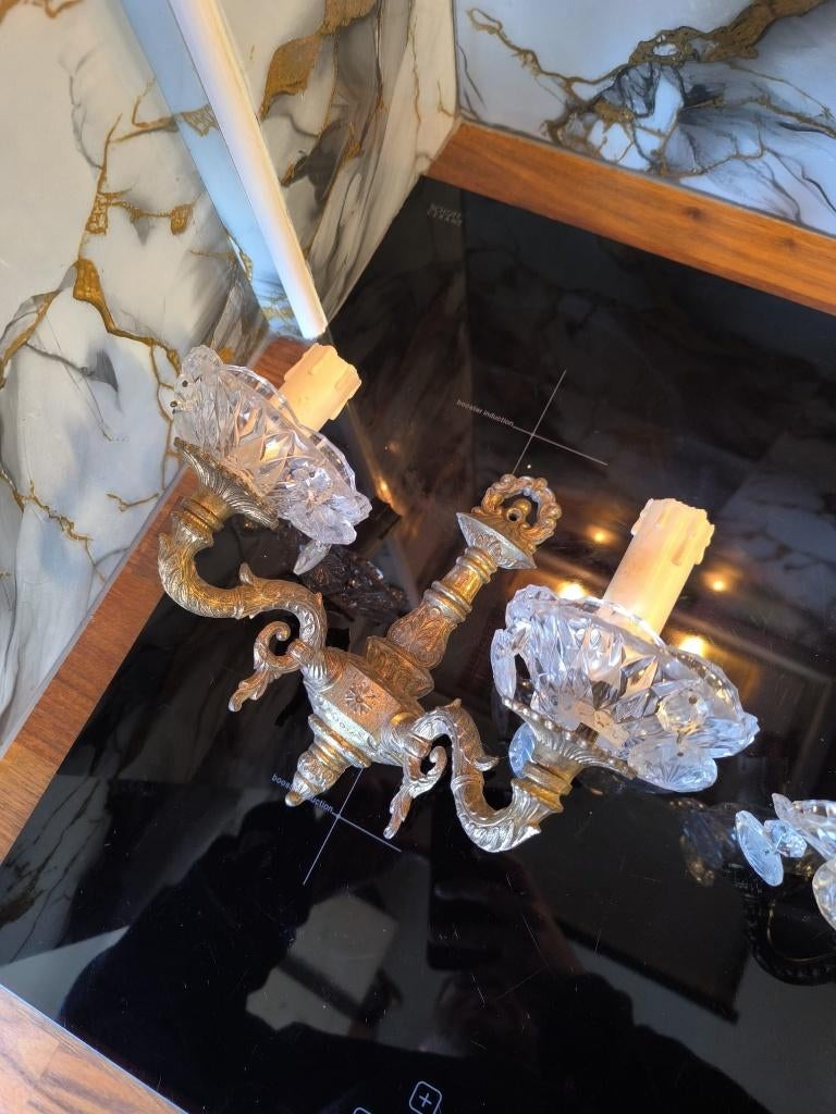 Set van 2 Brocante Wandlampen – Klassiek & Sfeervol, Gebruikt, Onbekend, Ophalen of Verzenden, Onbekend