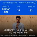 Bad bunny Madrid 31/05 seat, Eén persoon, Mei