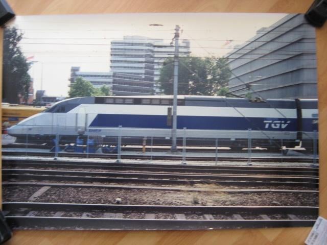 Vintage foto poster TGV Atlantique Utrecht150 jaar NS 50-75, Verzamelen, Ophalen of Verzenden, Trein, Kaart of Prent