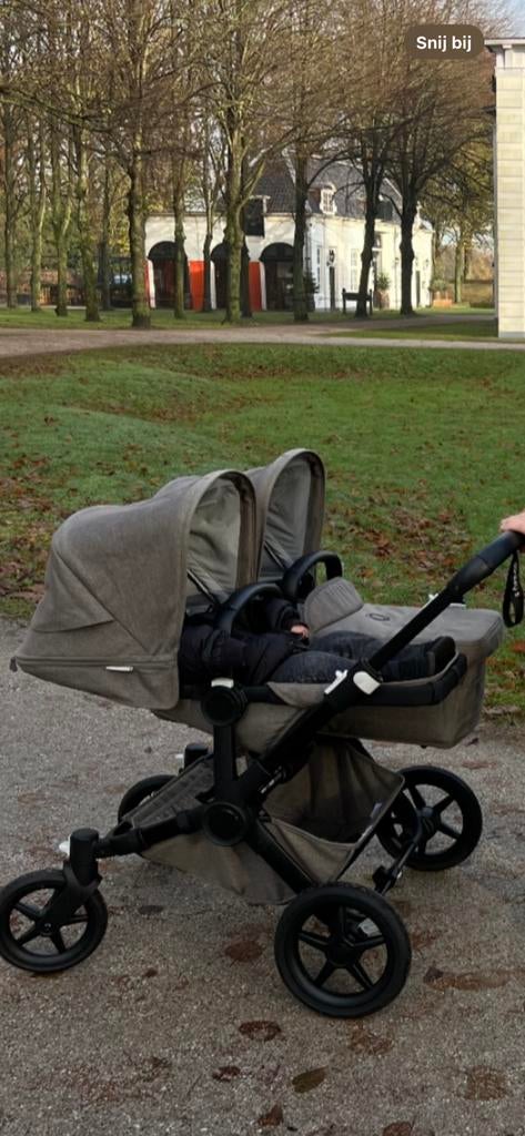 Bugaboo Donkey 5 duo kinderwagen mineral Taupe, Gebruikt, Ophalen of Verzenden, Combiwagen, Duowagen