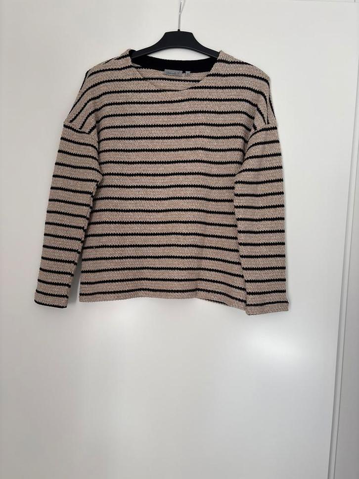 Gabriella K gestreepte trui maat 40, Kleding | Dames, Truien en Vesten, Zo goed als nieuw, Maat 38/40 (M), Beige, Ophalen of Verzenden