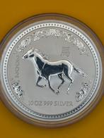 10oz Lunar 1 year of the horse 2002 - BU .999 zilver munt, Postzegels en Munten, Edelmetalen en Baren, Ophalen of Verzenden, Zilver