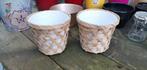 Witte emmer, rotan mandje en bloempot, Ophalen, Overige materialen, Gebruikt, Rond