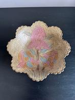 Cloisonné schaal messing emaille met irissen, Ophalen of Verzenden