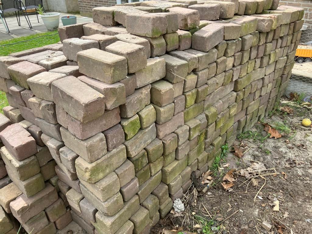 Gebakken straatklinkers ca 22m2, Tuin en Terras, Tegels en Klinkers, Ophalen, Gebruikt, Keramiek, Klinkers