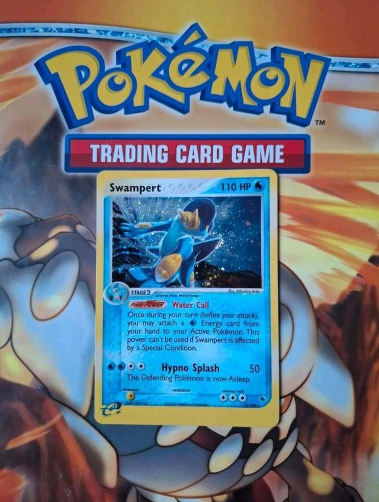 Swampert 13/109 holo rare Ex Ruby&Sapphire pokemon kaart nm, Ophalen of Verzenden, Zo goed als nieuw, Losse kaart, Foil