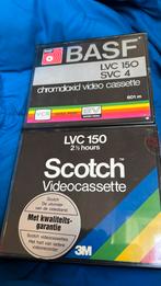 2 VCR videocassettes voor N1500 - BASF en Scotch, Ophalen of Verzenden, Gebruikt, Videoband