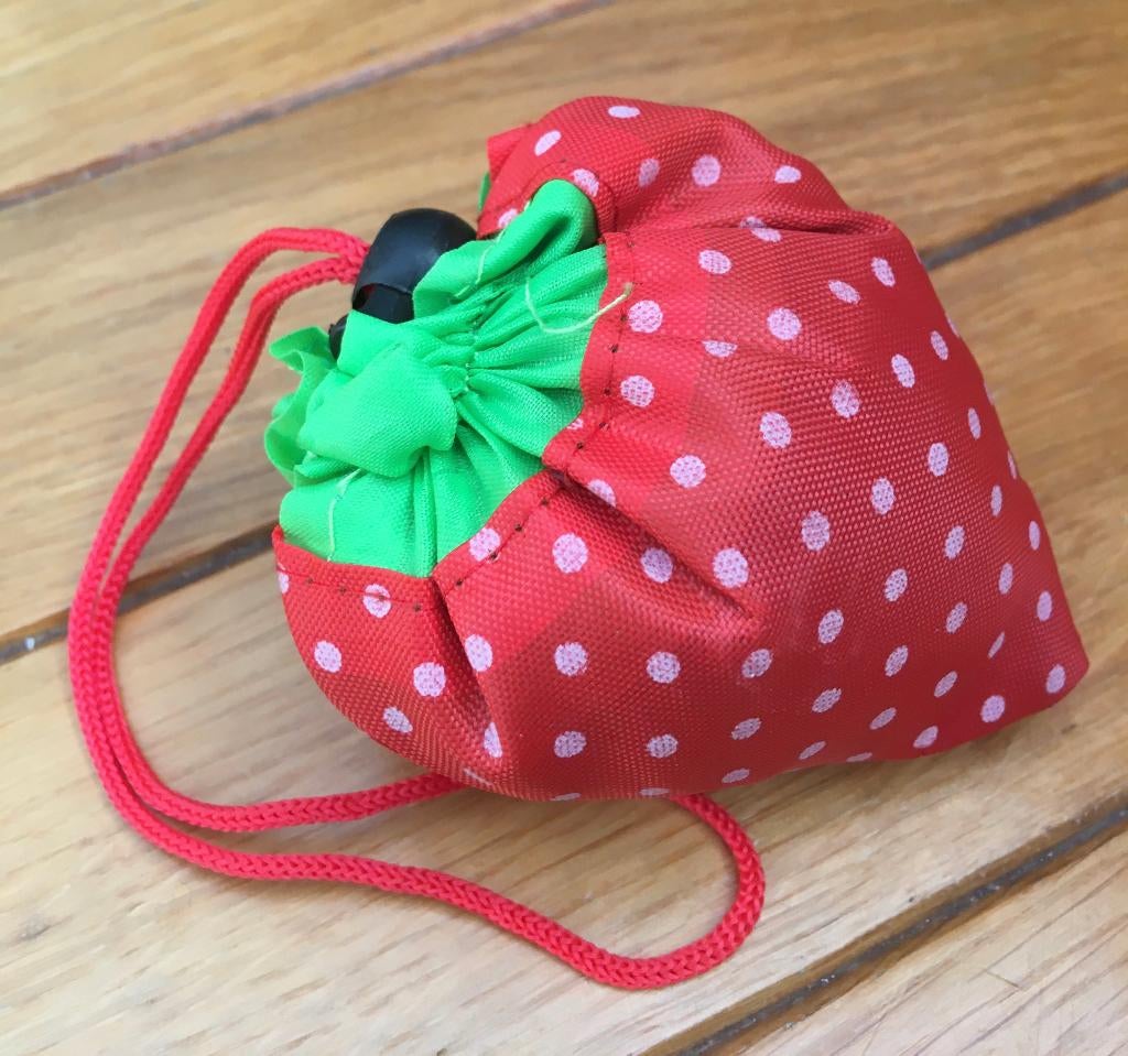 Aardbei vorm opvouwbare boodschappentas van nylon, NIEUW, Ophalen of Verzenden, Nieuw