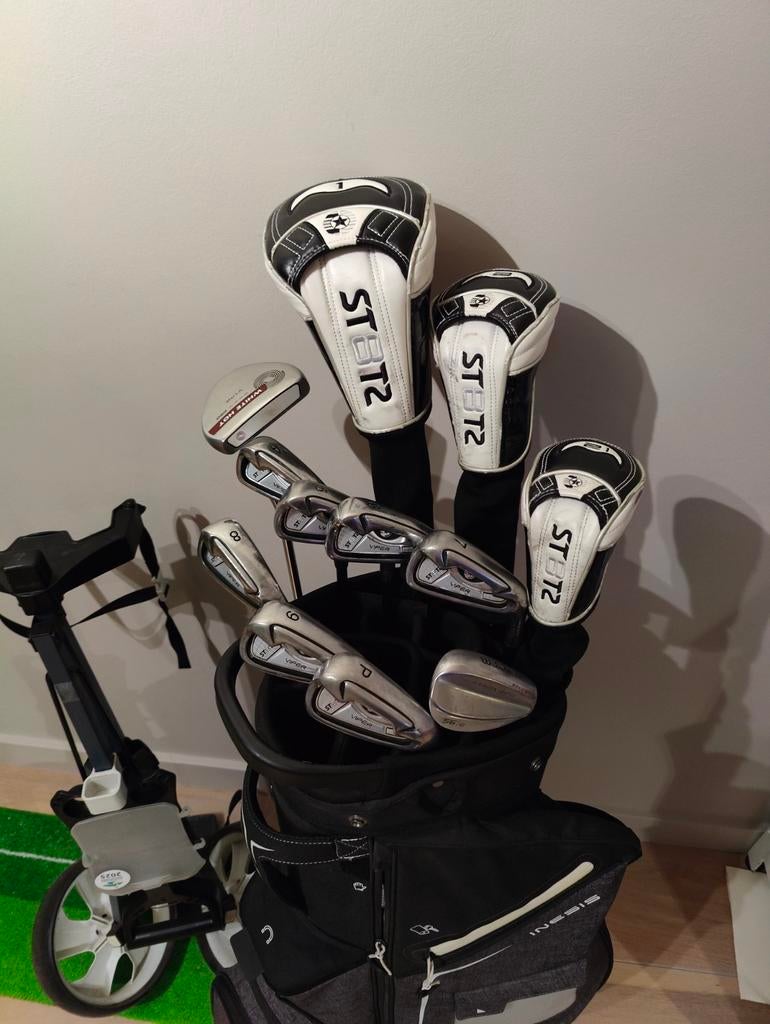 Odyssey+Complete MODERNE golfset heren +luxe tas+ trolley, Sport en Fitness, Golf, Ophalen of Verzenden, Zo goed als nieuw, Set