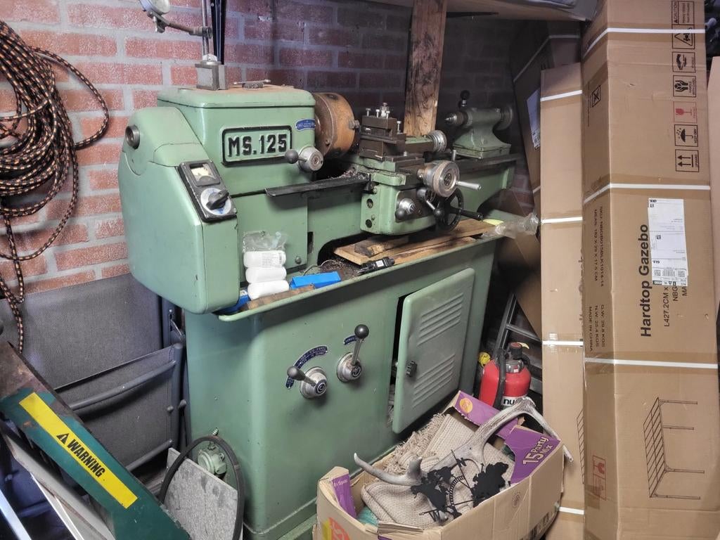 Metaal / Hout Draaibank MS.125 - Geen Langs/Dwarsvoeding, Ophalen of Verzenden, Gebruikt, Metaaldraaibank