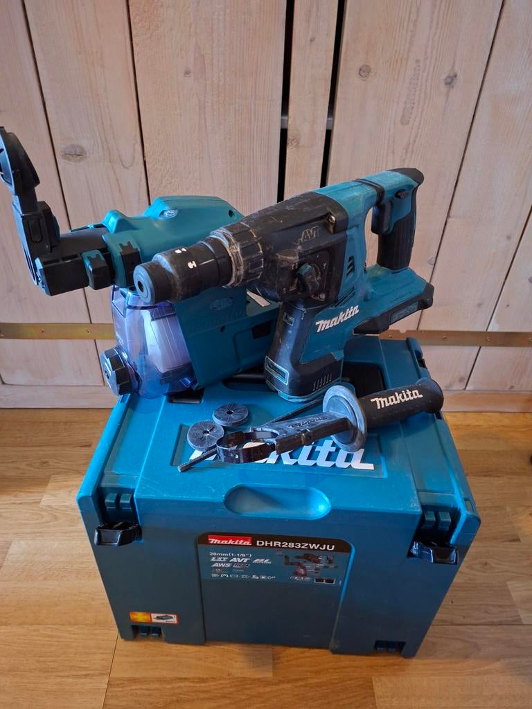 Makita DHR283ZWJU Boorhamer met stofafzuiging, Ophalen, Boor- en/of Breekhamer, Klopboormechanisme, Gebruikt