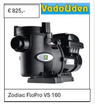 Zodiac FloPro VS 160 bij vadouden voor maar€ 825,- (exl BTW), Tuin en Terras, Ophalen, Nieuw, Zwembadpomp