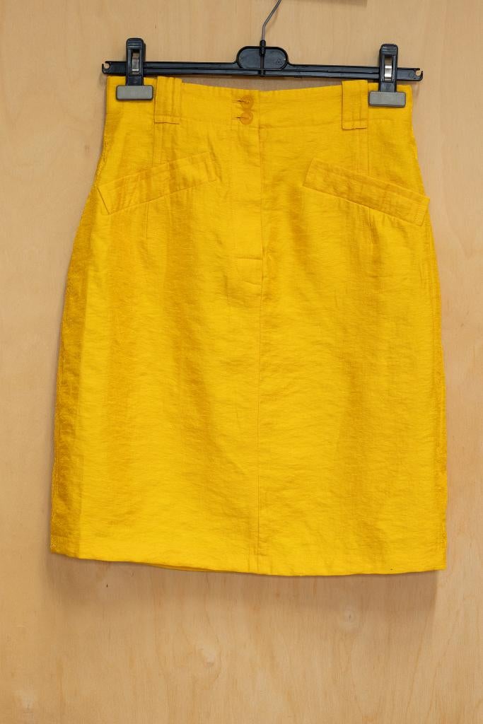Viventy bernd berger gele linnen rok zonnegeel 36 S, Geel, Ophalen of Verzenden, Zo goed als nieuw, Viventy Bernd