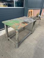 Lastafel / werkbank met staal blad 20mm, Ophalen of Verzenden, Gebruikt, Bankschroef