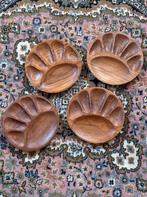Vintage teak houten borden, gourmetborden Thailand teakhout, Gebruikt, Keramiek, Ophalen of Verzenden, Bord(en)