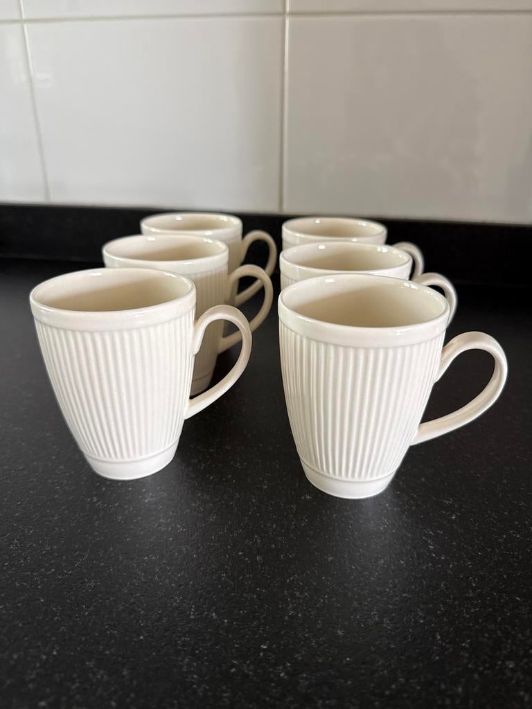 Wedgwood Windsor koffiebekers, 6 stuks, Ophalen of Verzenden, Zo goed als nieuw, Wedgwood, Kop(pen) en/of Schotel(s)