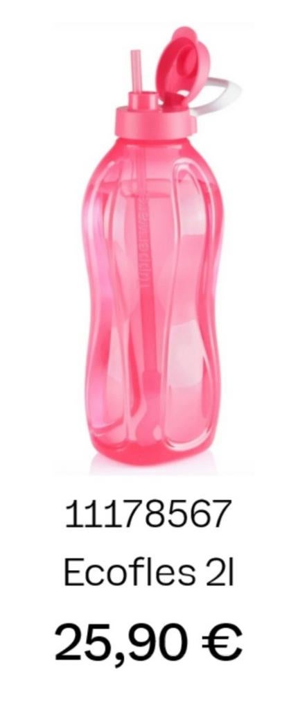 Tupperware Eco fles, Huis en Inrichting, Keuken | Tupperware, Ophalen of Verzenden, Nieuw, Rood, Overige typen