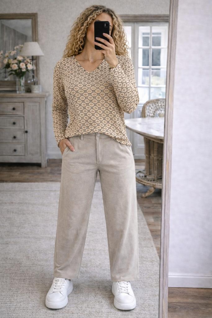 Travelstof blouse van Studio Anneloes - mt L, Studio Anneloes, Beige, Maat 42/44 (L), Ophalen of Verzenden