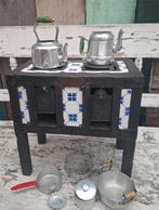 Frans fornuisje van ijzer en keramiek- oud speelgoed, Ophalen of Verzenden