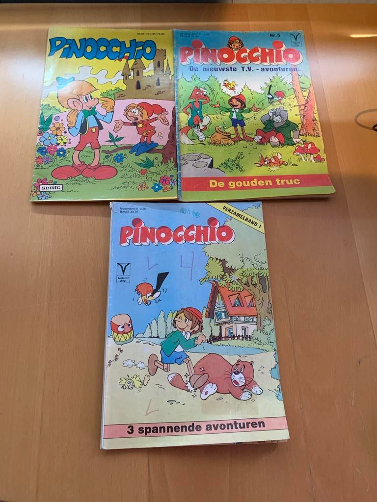 Pinocchio stripboeken - 3 stuks, Boeken, Meerdere stripboeken, Ophalen of Verzenden, Gelezen
