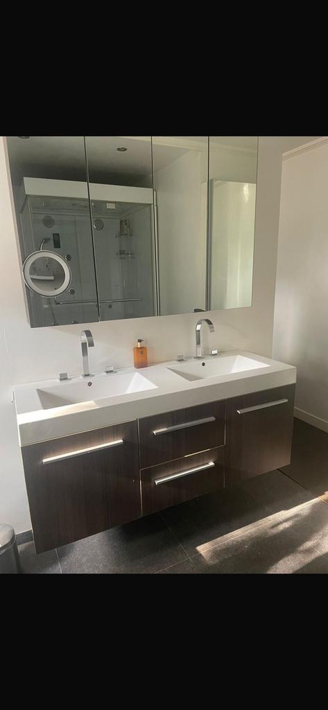 Badkamermeubel spiegelkast hoge kast, Ophalen, Gebruikt, 100 tot 150 cm, Minder dan 100 cm