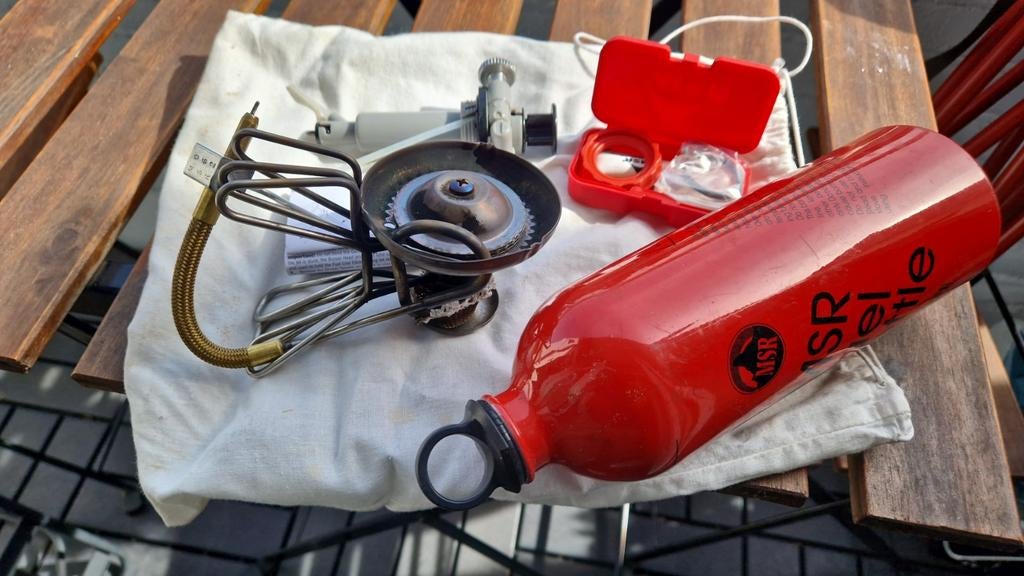 MSR brander met brandstoffles en onderhoudskit, Ophalen of Verzenden, Gebruikt