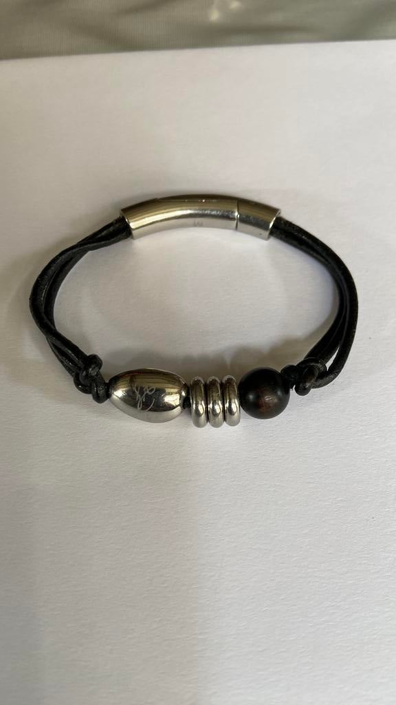 Energetix armband 18.5 cm, Sieraden, Tassen en Uiterlijk, Armbanden, Ophalen of Verzenden, Zo goed als nieuw, Leer