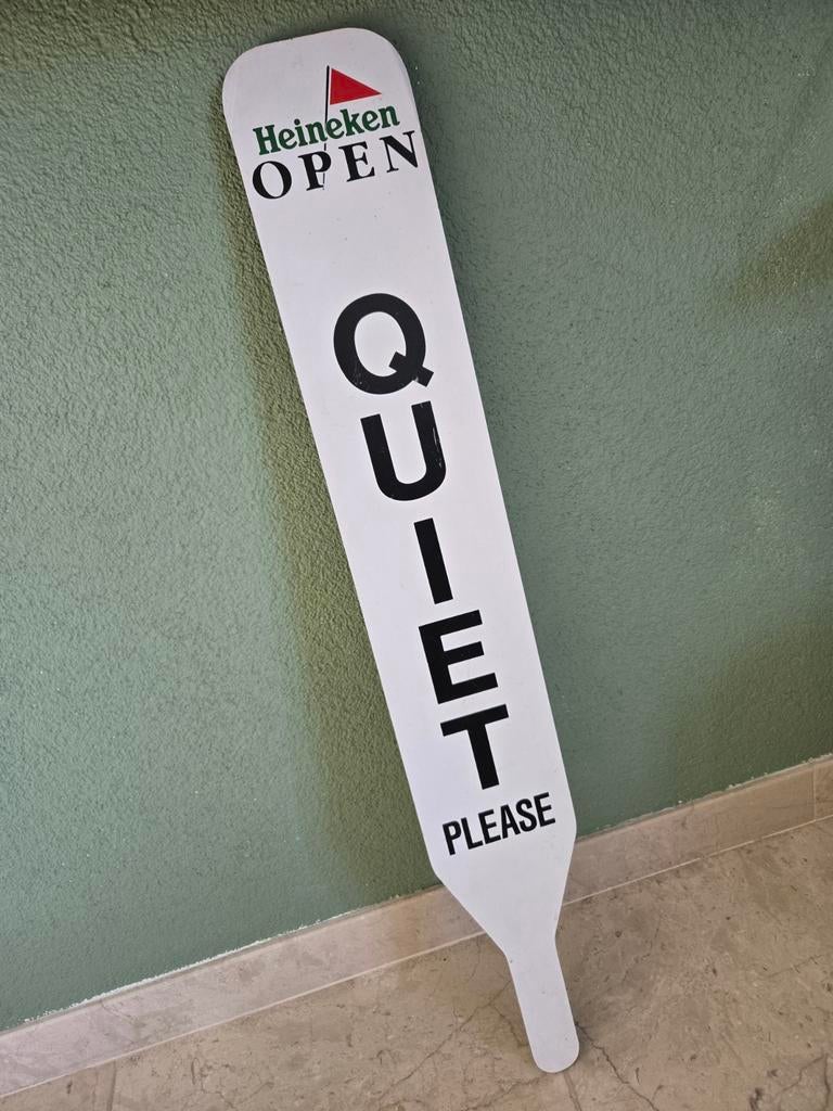 Heineken verzamelobject 'Stilte A.U.B.', Ophalen of Verzenden, Gebruikt, Reclamebord, Plaat of Schild, Heineken