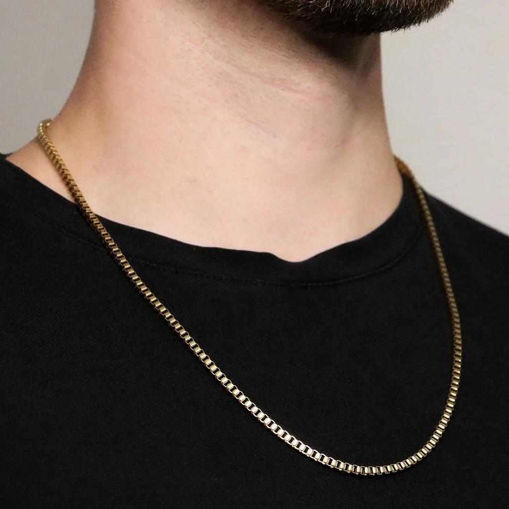 Gouden Boxchain Ketting 18 Karaat Goud, Ophalen of Verzenden, Zo goed als nieuw, Goud