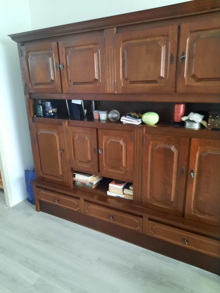 Houten bergmeubel met deuren en lades, Huis en Inrichting, Ophalen of Verzenden, 25 tot 50 cm, Minder dan 150 cm, Minder dan 100 cm