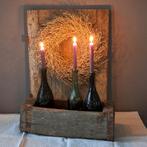 Stoere zware oude brocante houten trog bak boomstam *Etage3*, Gebruikt, ., Ophalen of Verzenden, .