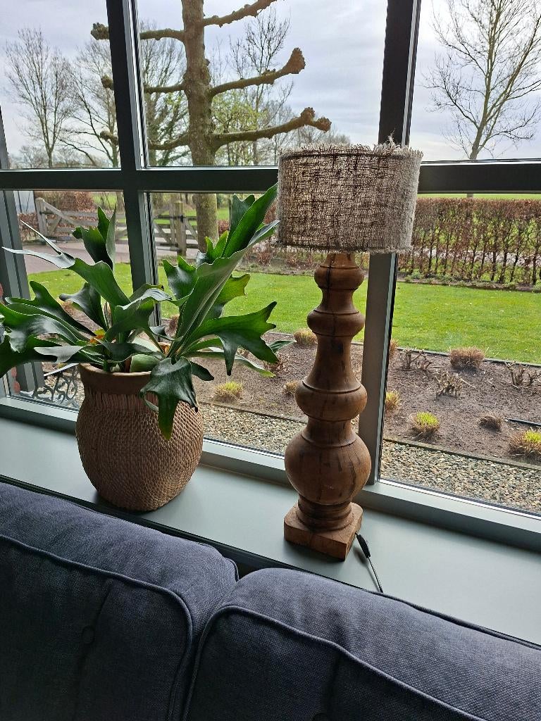 Lampenvoet hout 2 stuks, Huis en Inrichting, Lampen | Tafellampen, Ophalen, 50 tot 75 cm, Hout, Landelijk