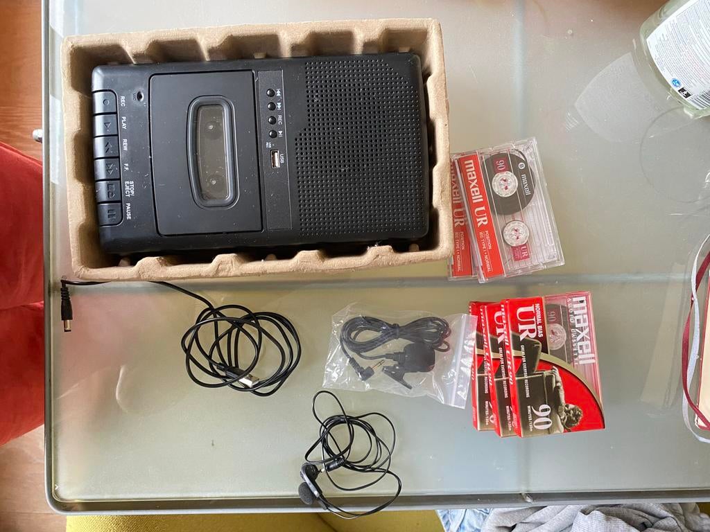 Cassette Recorder met Banden, Audio, Tv en Foto, Cassettedecks, Ophalen of Verzenden